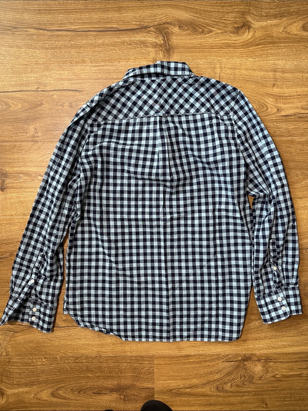 J.Crew Blue & Navy Gingham 100% Cotton Popover Shirt Size Small (NWT) - Picture 7 of 10